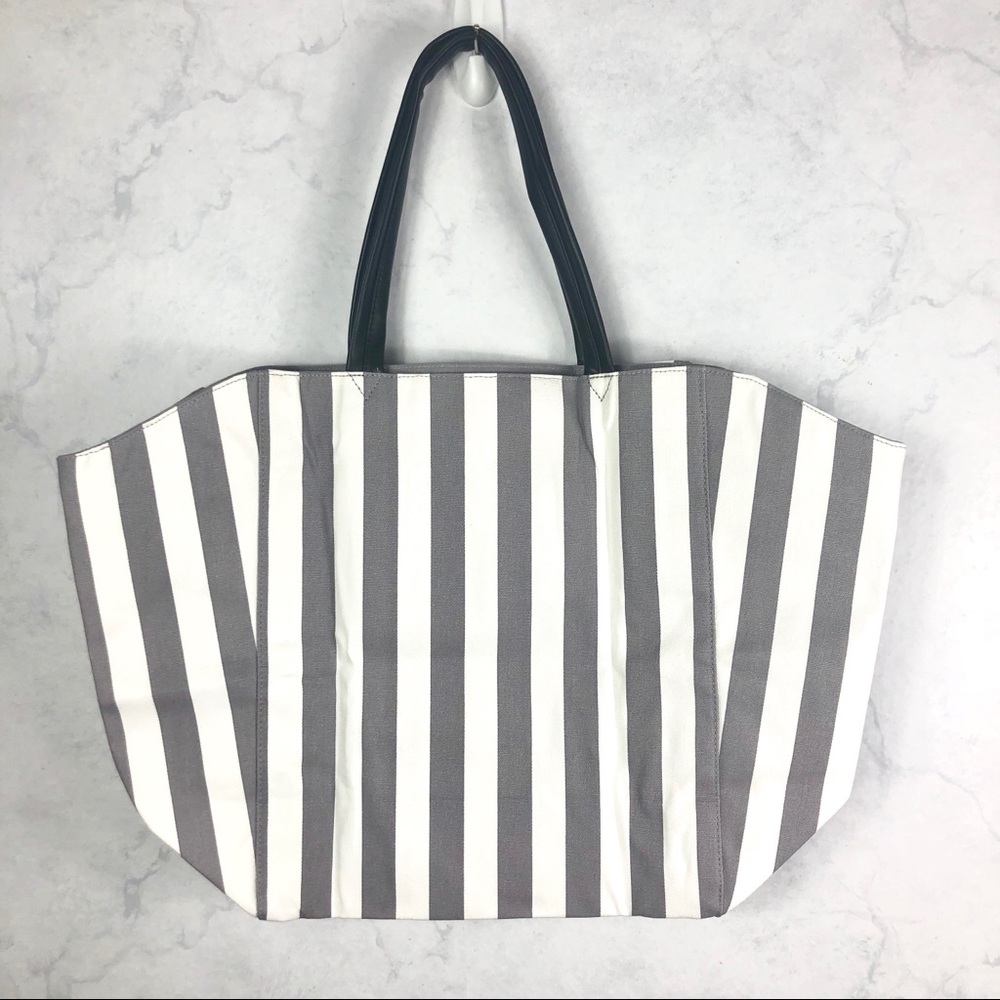 [VS] Striped Gray Tote - Picture 4 of 7